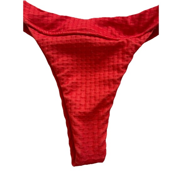 Mello The Label Red Two Piece Balconette Bralette Top Cheeky Bikini Bottoms SZ S - Picture 9 of 16